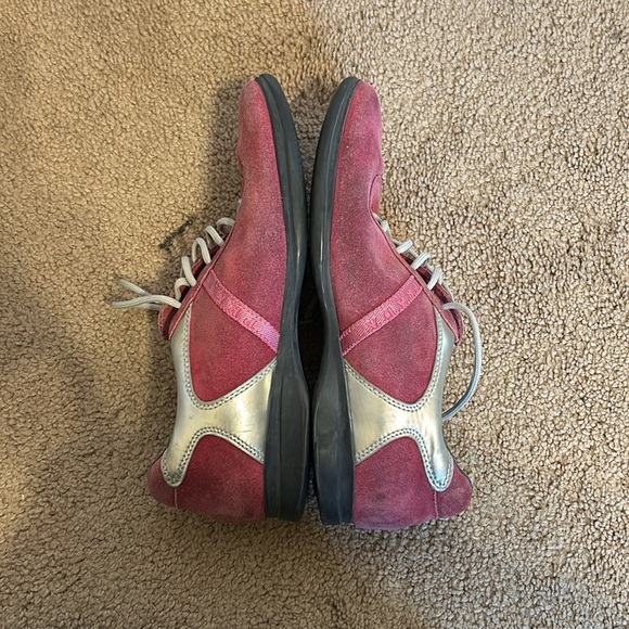 Prada Italy Red Stripe with silver leather and dark pink suede size 39 (US WM 9) - Picture 10 of 13